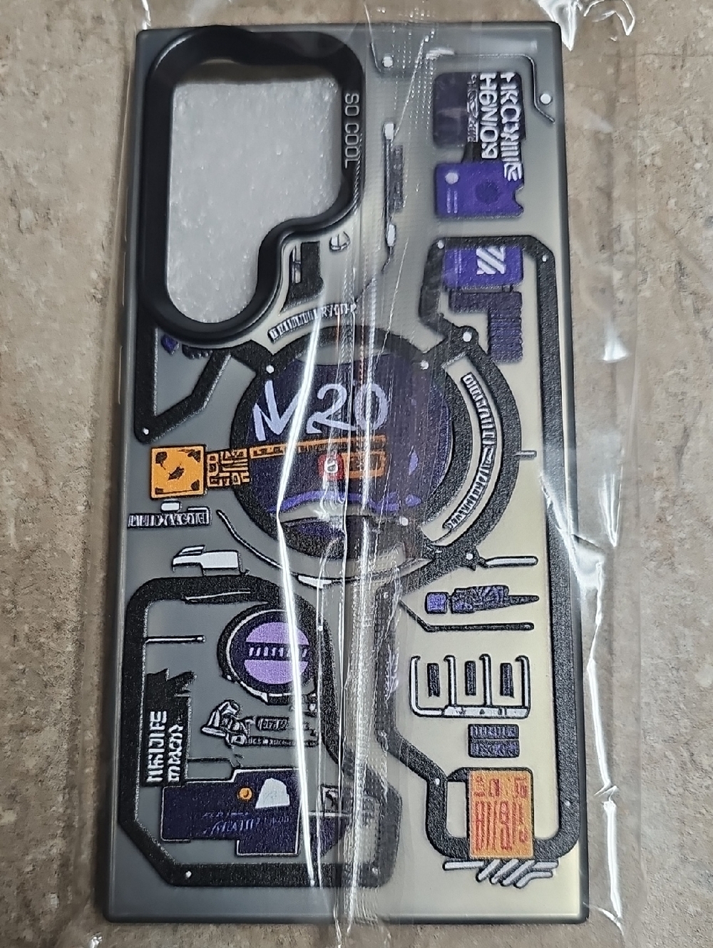Galaxy S24 ULTRA Techy Graphic Phone Case with Purple & Black Accents NEW!